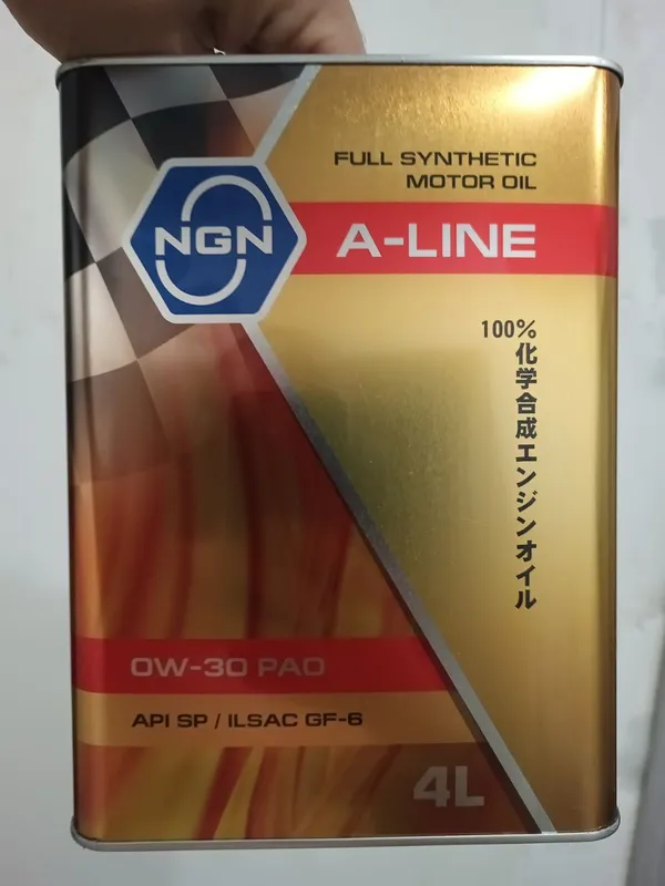 Жестяная канистра NGN A-Line 0W-30 PAO на 4 литра, на этикетке API SP и ILSAC GF-6