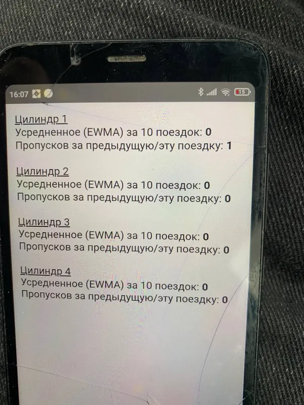 Телефон со счетчиками пропусков по четырем цилиндрам, один пропуск за поездку в первом